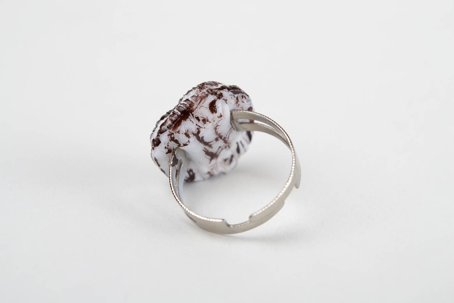 Кольцо ручной работы кольцо для девушек украшение из полимерной глины Сова фото 5