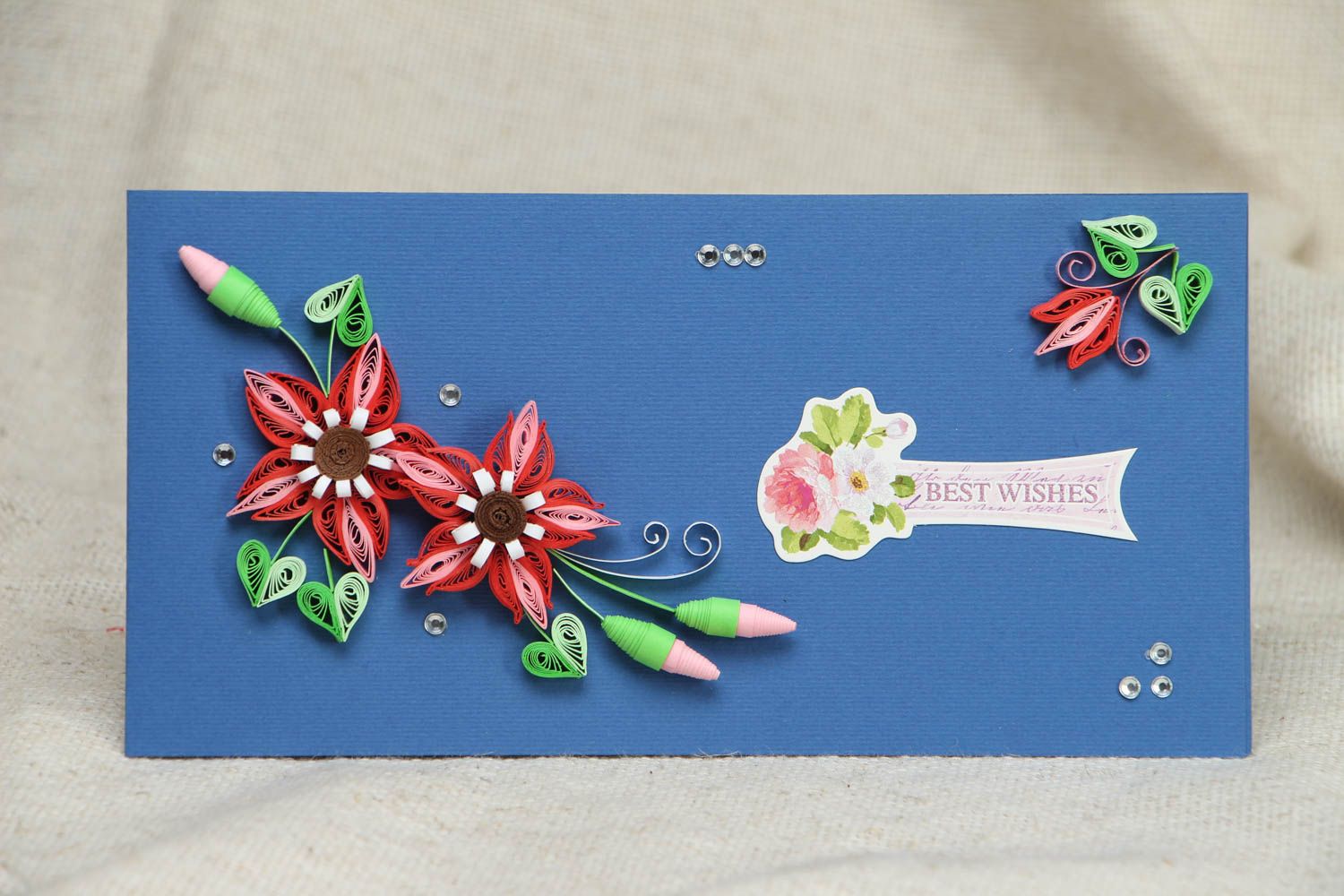 Homemade quilling postcard With Best Regards  photo 1