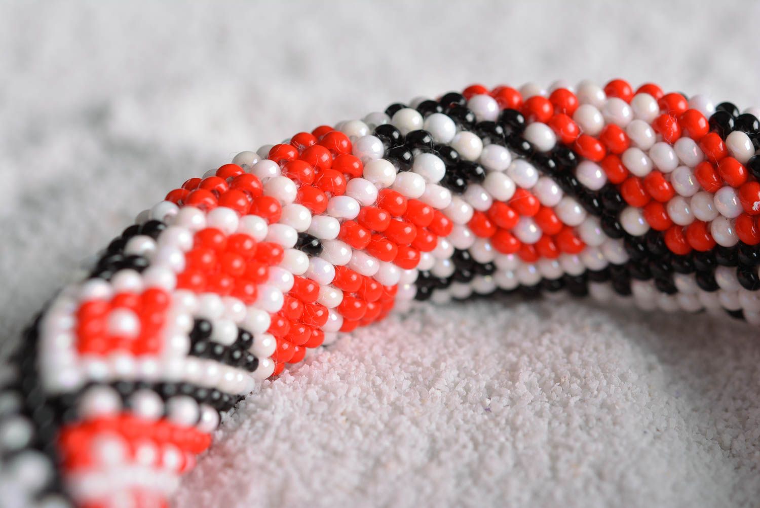 Handmade bracelet in ethnic style unusual beaded bracelet designer accessory photo 3