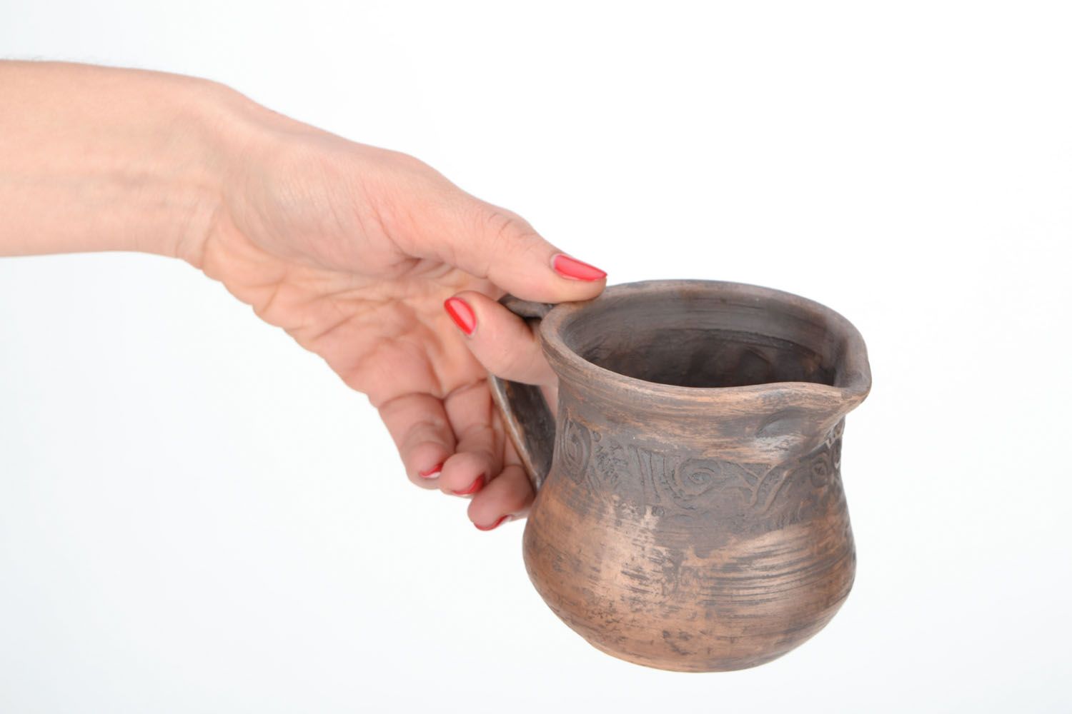 Molheira de cerâmica com alça feita à mão  foto 2