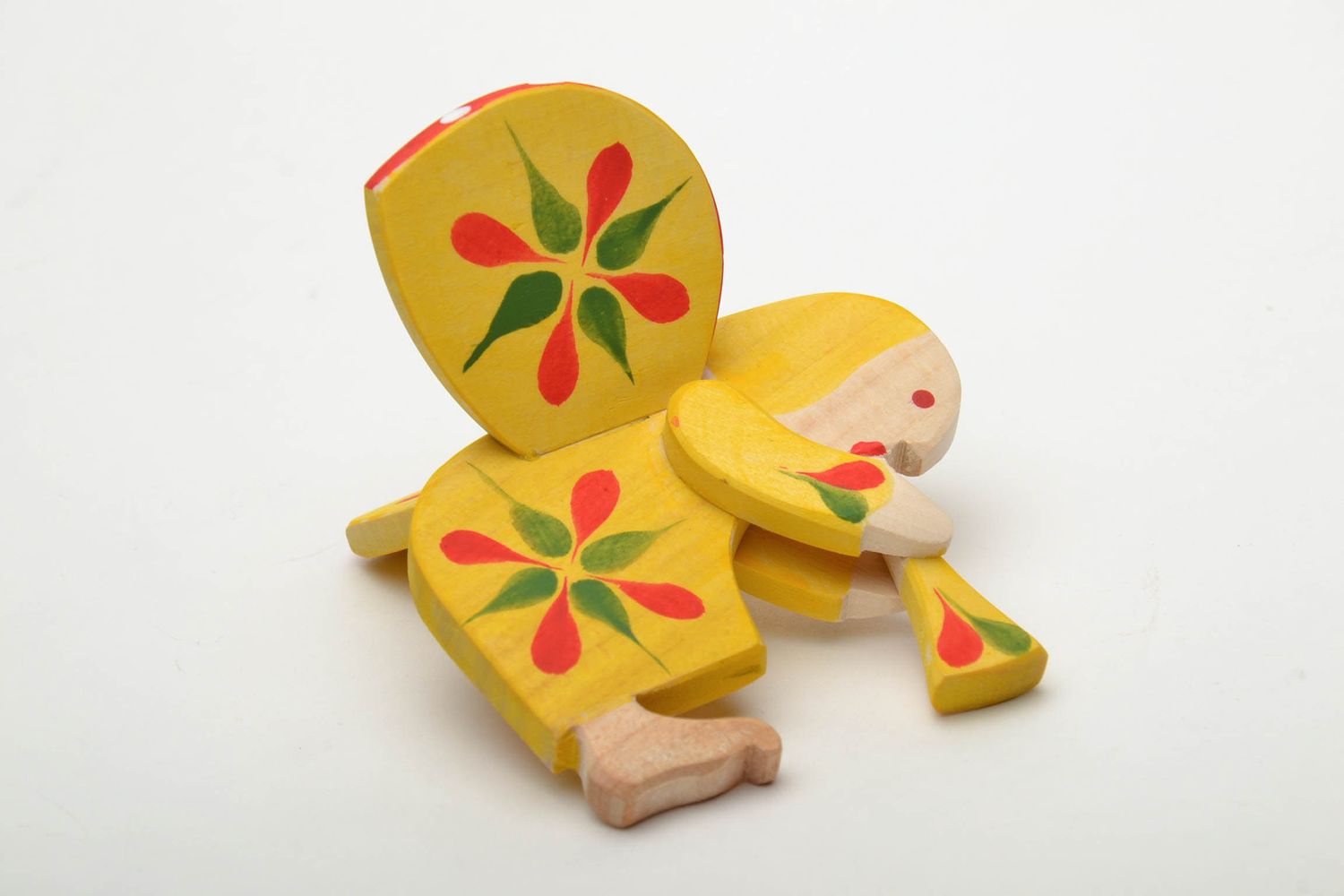 Homemade wooden toy with ethnic painting Angel with Flute photo 4