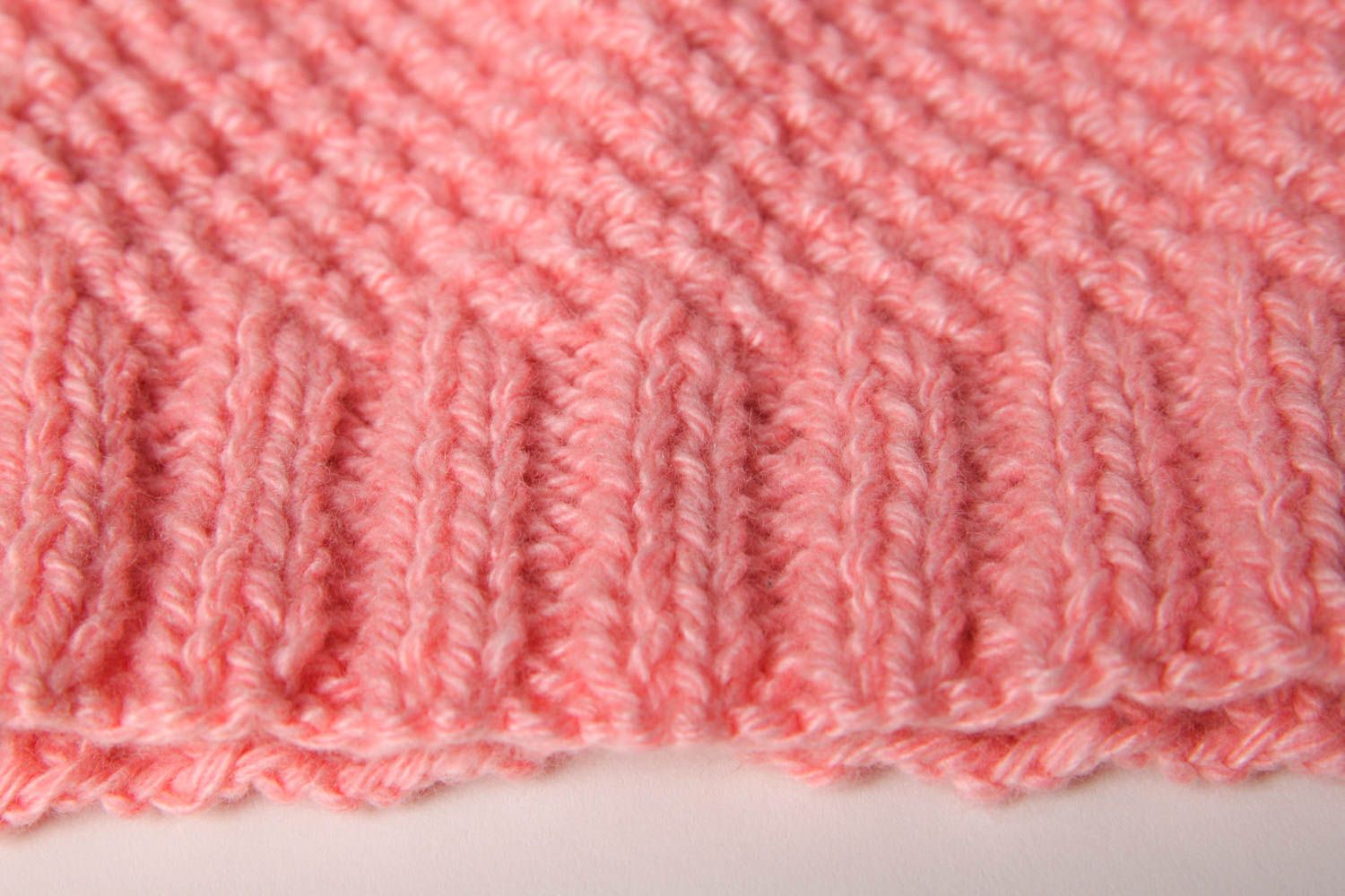 Handmade beautiful pink cap knitted designer cap stylish cute accessory photo 5