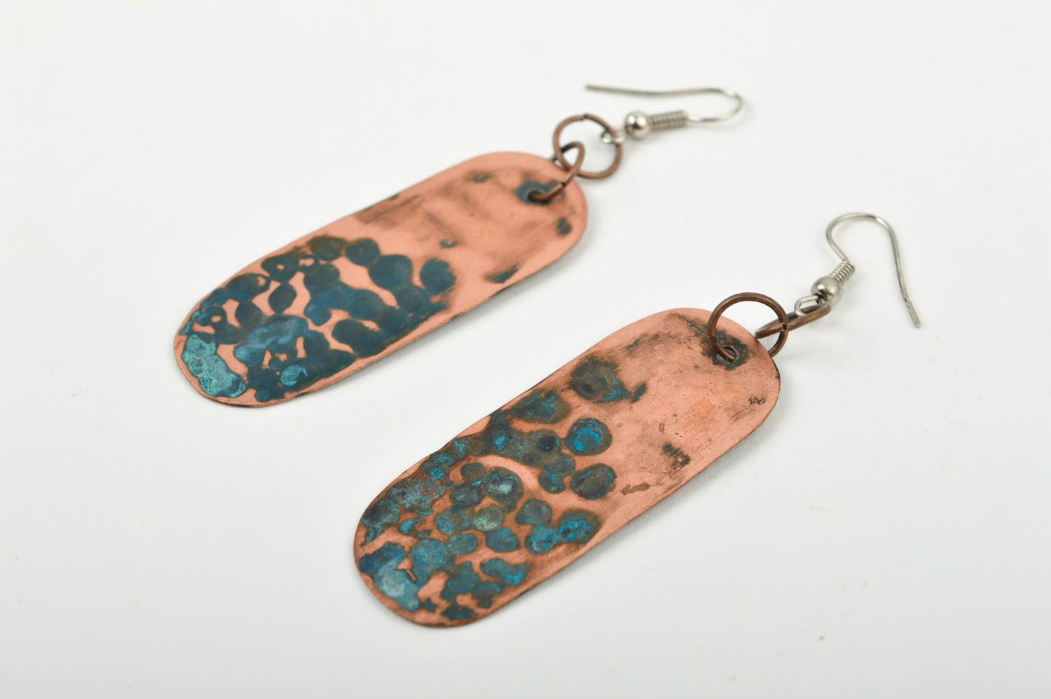 Handmade copper earrings designer metal earrings unusual jewelry for gift photo 3