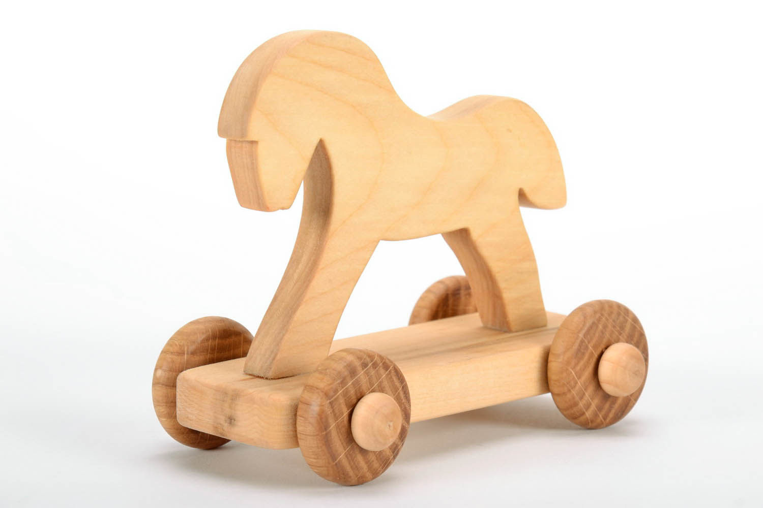 Brinquedo de rolamento de madeira Cavalho foto 3