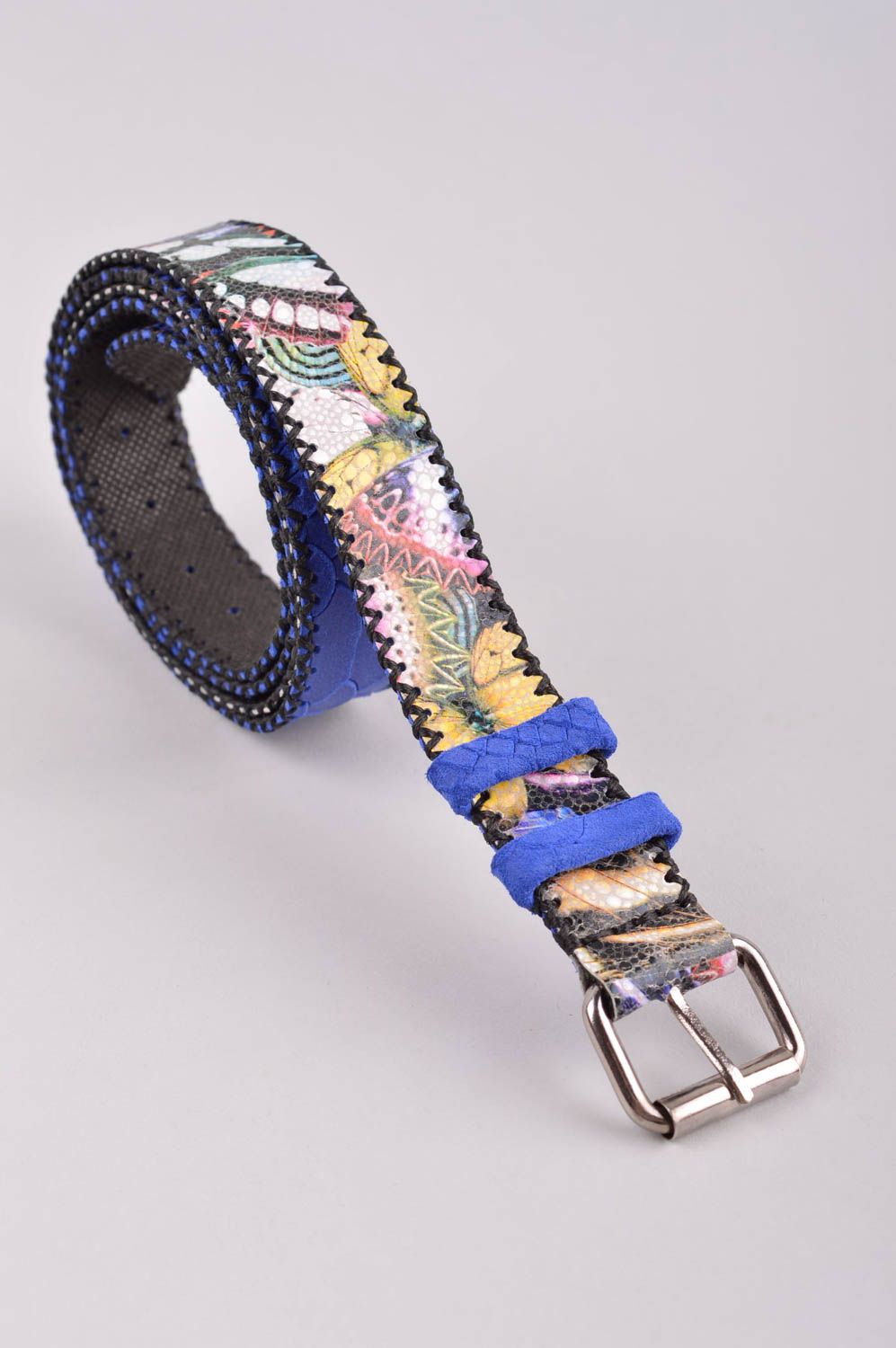 Cinturón artesanal de cuero natural accesorio para mujer regalo original foto 2