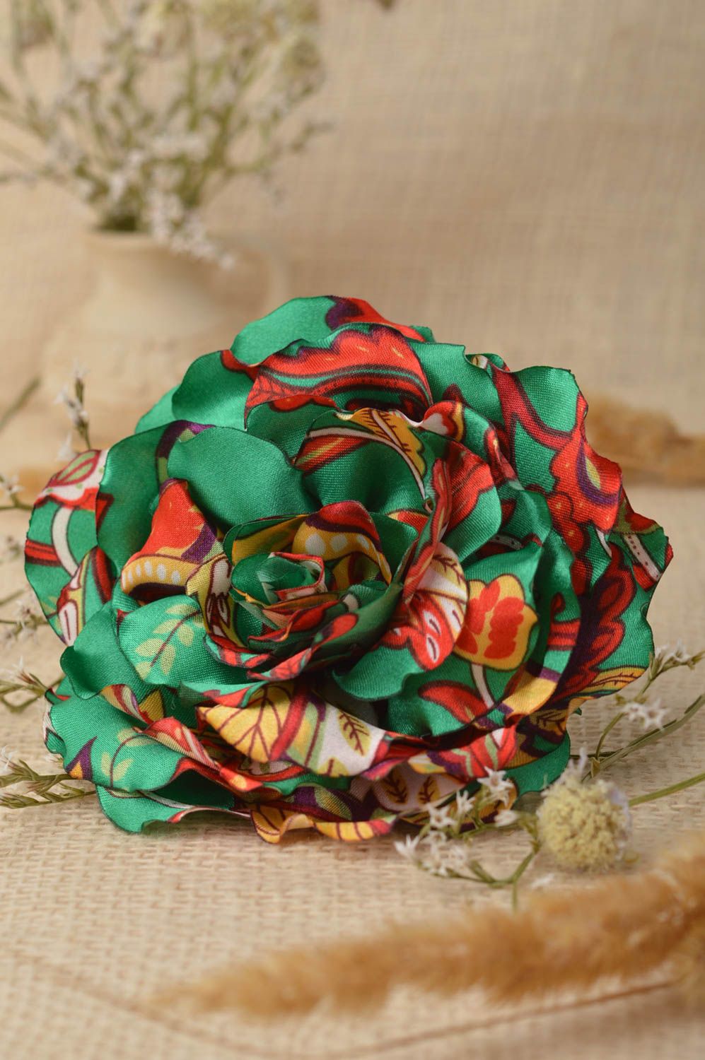 Handmade grelle Schmuck Brosche Haarspange Blume Haar Accessoires gemustert foto 1