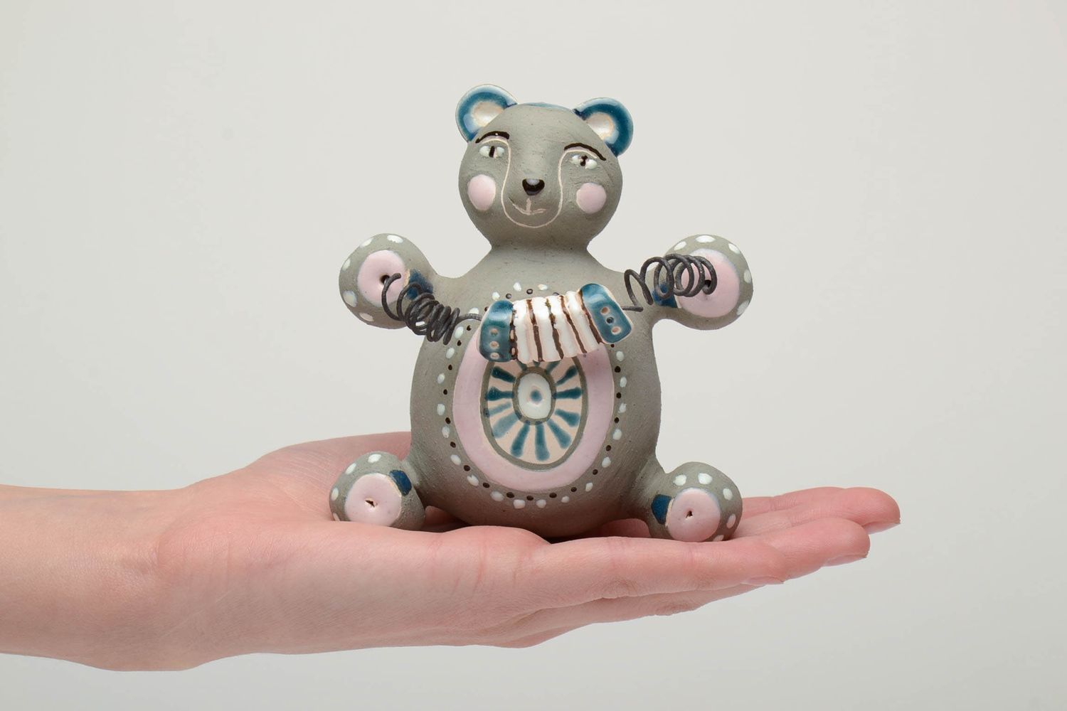 Painted ceramic statuette of bear photo 5