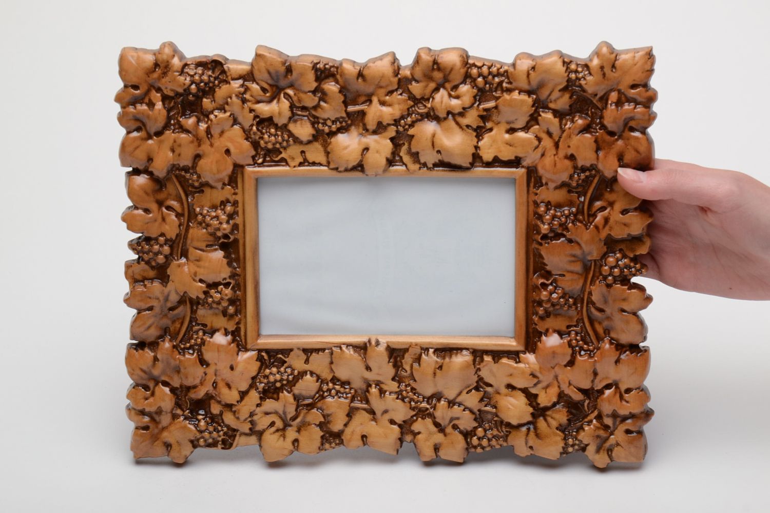 Cadre photo décoratif fait main en bois 10х15  photo 5