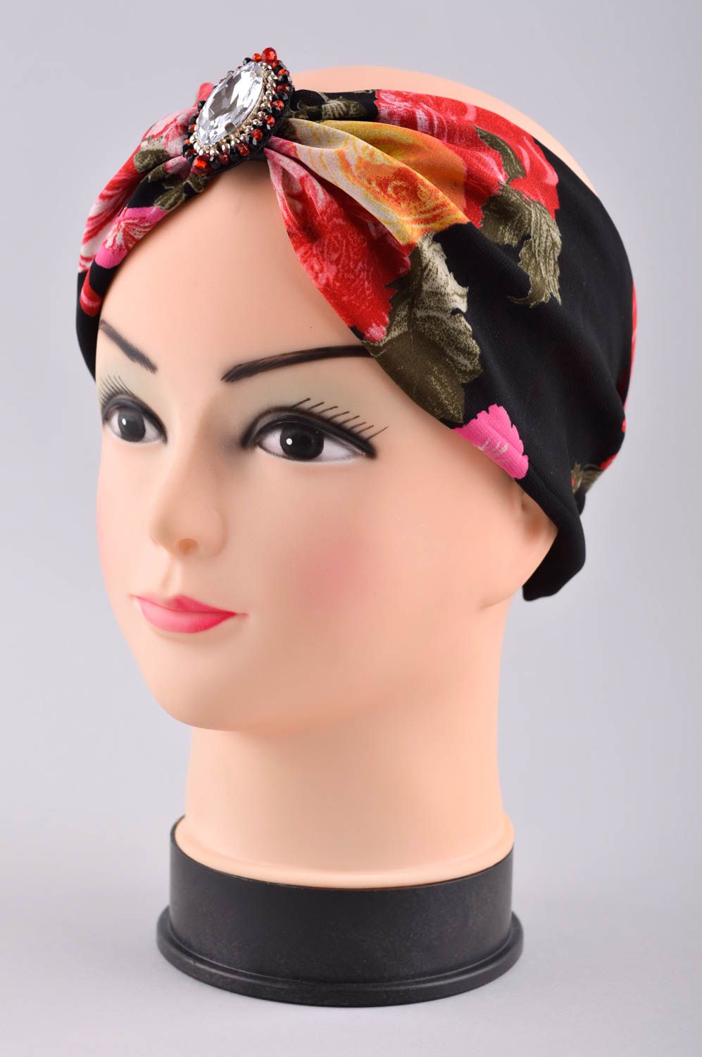 Повязка чалма ручной работы повязка на голову с цветами головной убор чалма фото 2