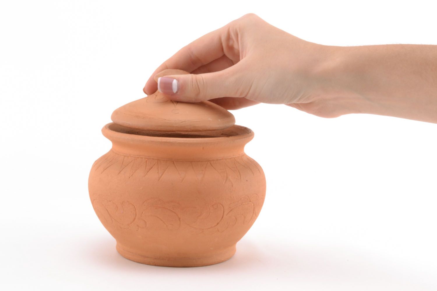 Clay pot with lid photo 2