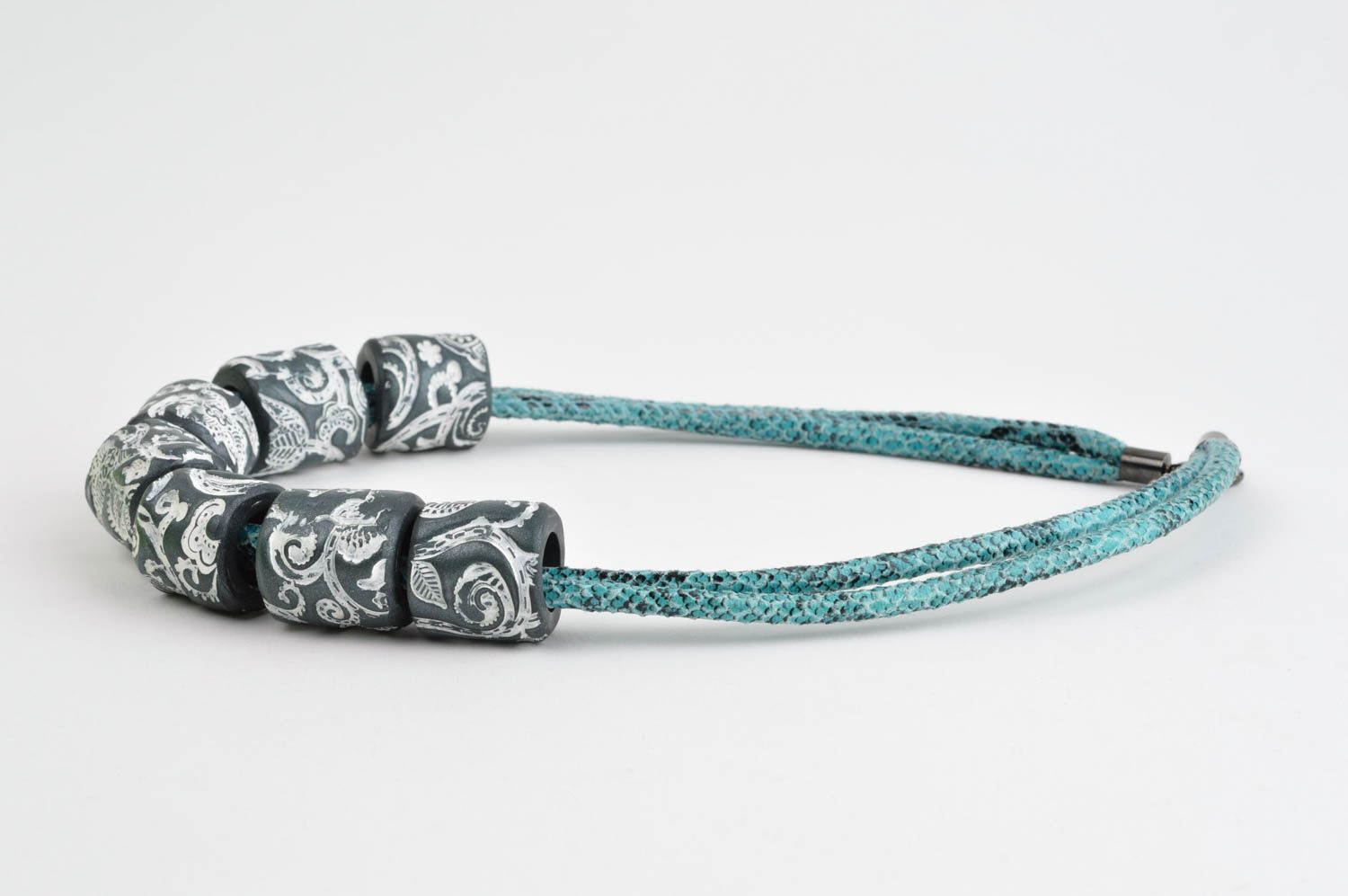 Handmade stylish jewelry polymer clay necklace designer elegant necklace  photo 3