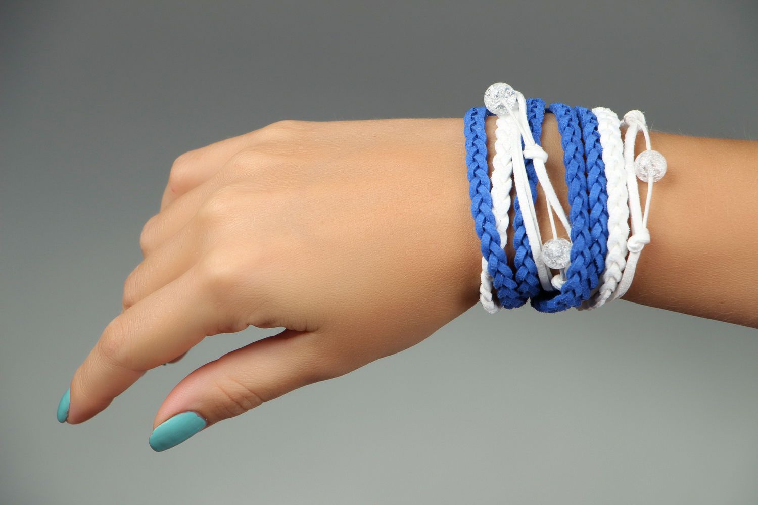 Wildleder Armband mit Bergkristall foto 4