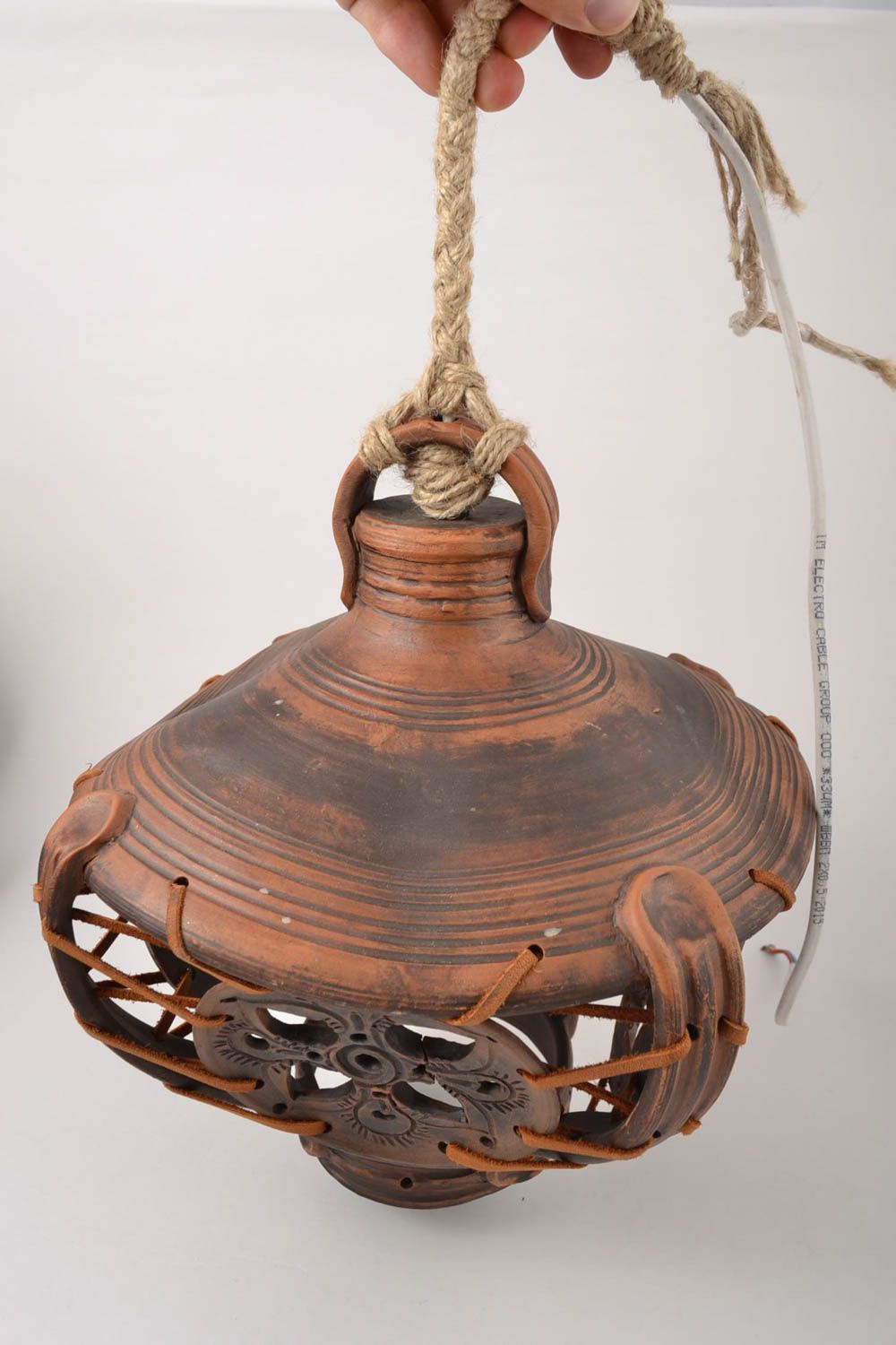 Keramik Leuchte handmade Lampe aus Ton stylische Lampe aus Keramik einzigartig foto 5