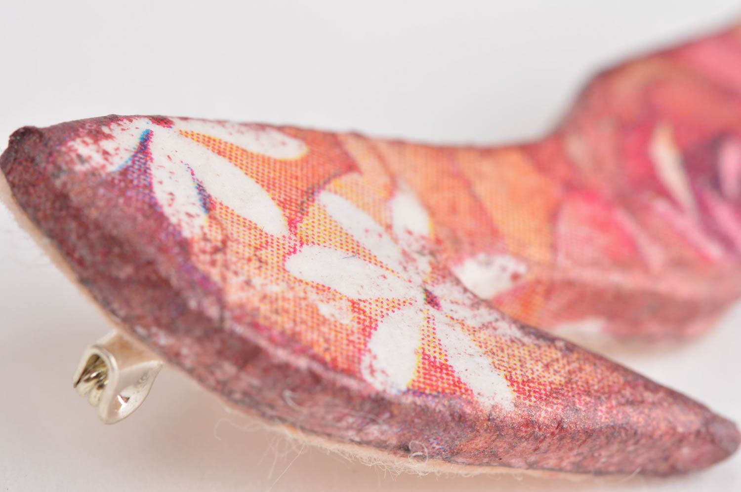 Broche chaussure rose à fleurs Bijou fait main original Accessoire femme photo 5