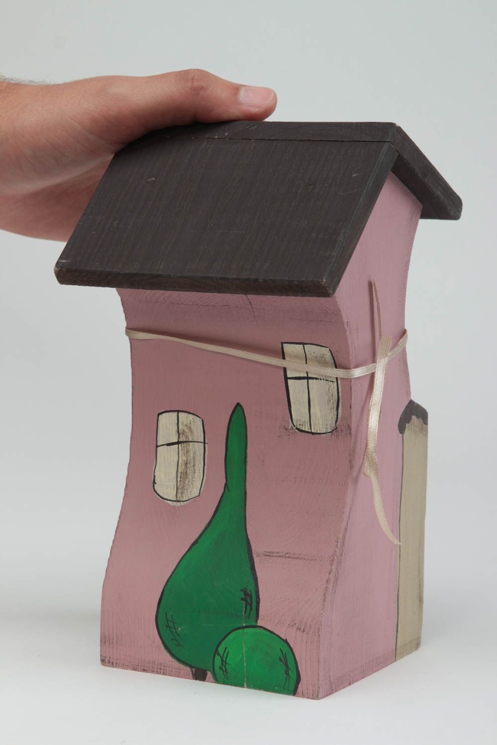 Figura de madera hecha a mano de pino decoración de casa regalo para amigo foto 5