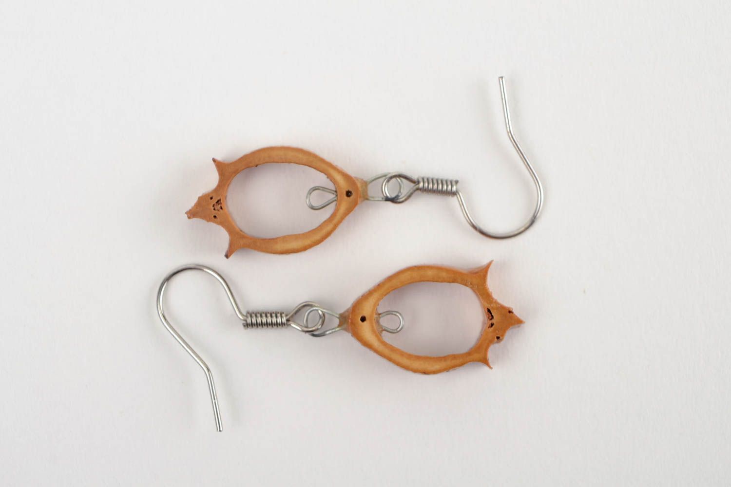Schmuck handgemacht Ohrringe aus Holz Damen Ohrringe Modeschmuck Ohrringe klein foto 2