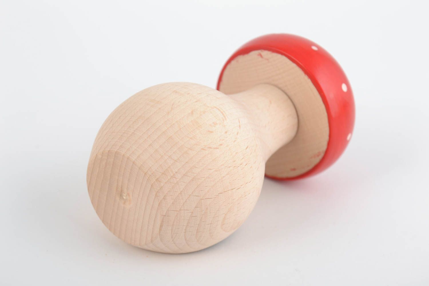 Handmade beautiful carved varnished  wooden mushroom nutcracker Fly Agaric photo 4