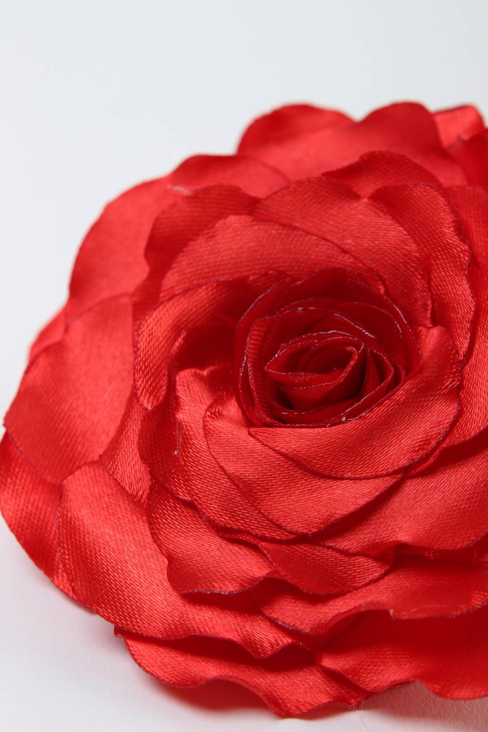 Украшение ручной работы заколка цветок красный аксессуар для волос Роза фото 3