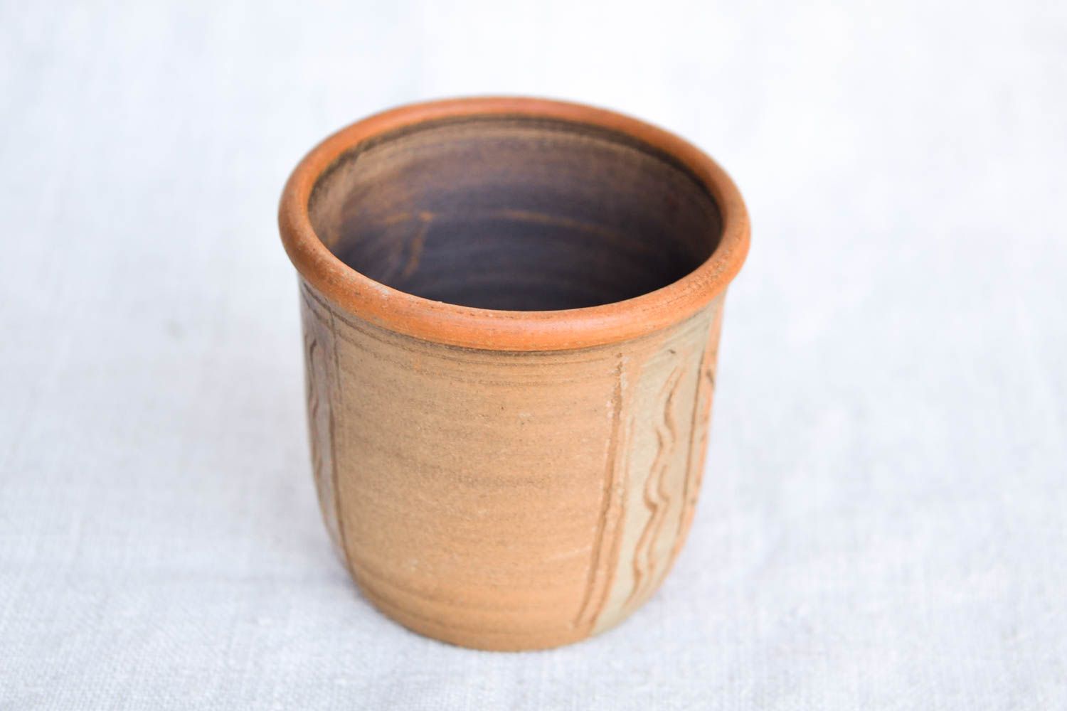 Handmade Becher aus Ton Keramik Geschirr Küchen Zubehör Öko Geschirr 150 ml foto 5