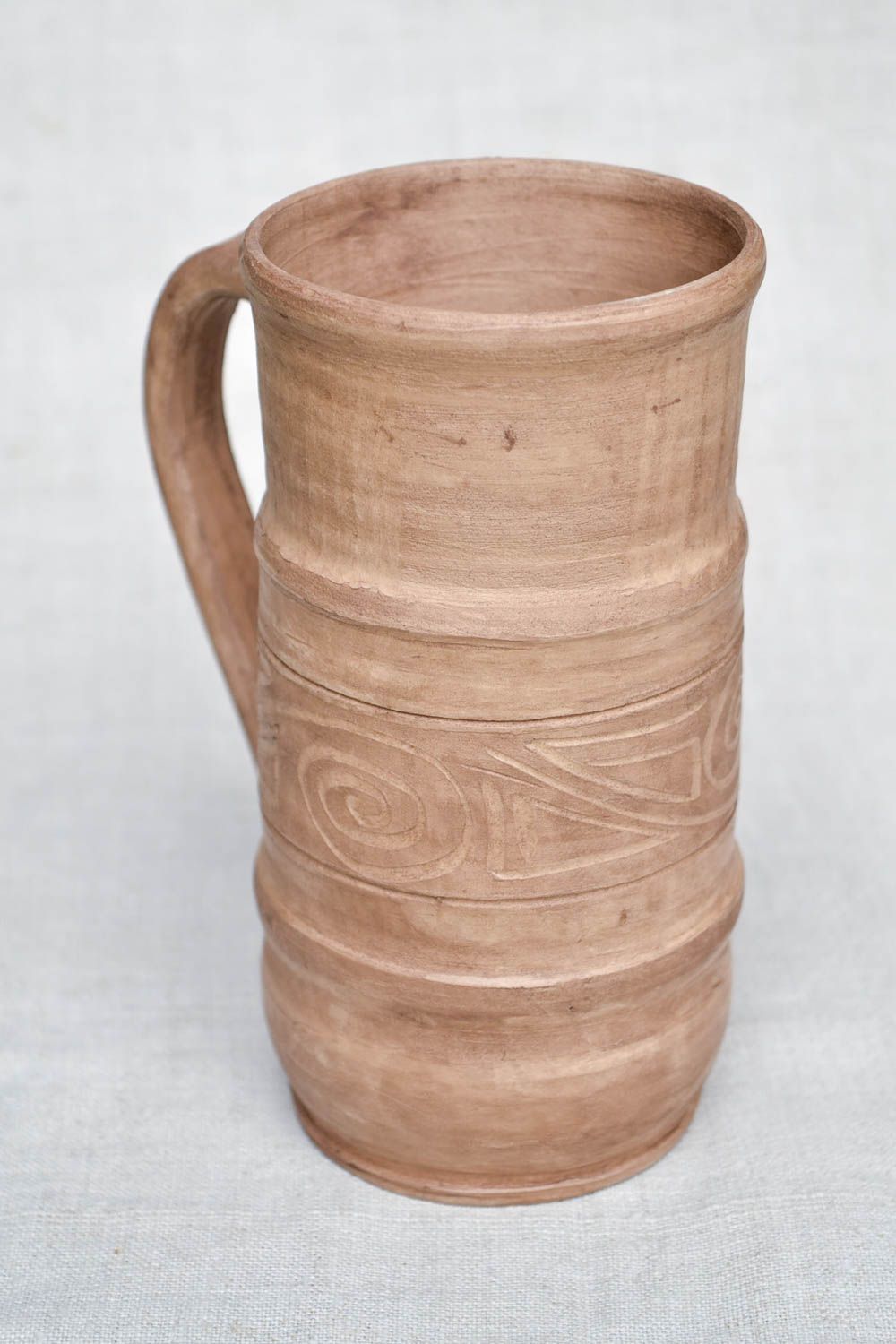 Unusual handmade ceramic beer mug pottery works table setting kitchen supplies photo 3