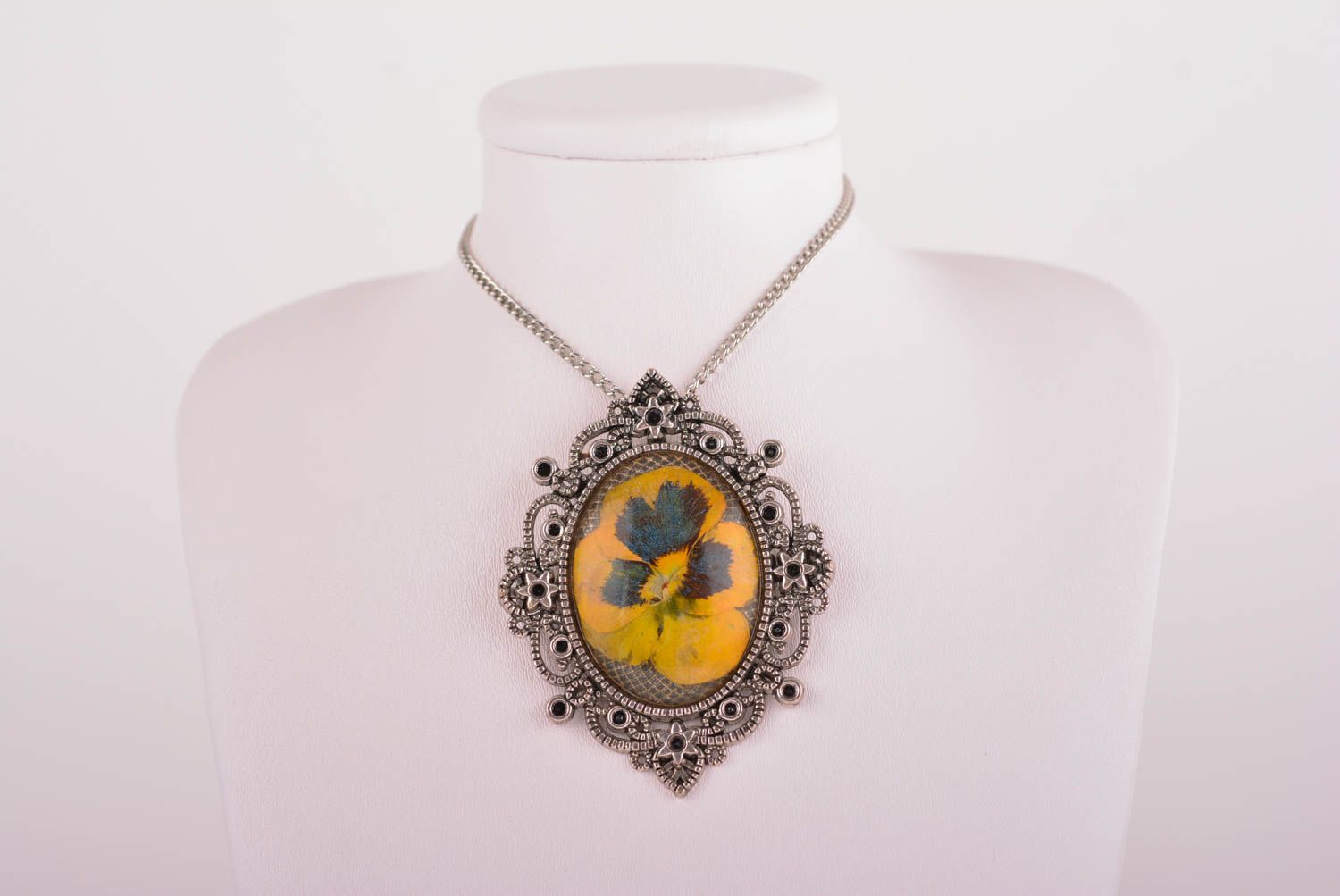 Handmade pendant designer jewelry unusual accessory epoxy resin pendant photo 3