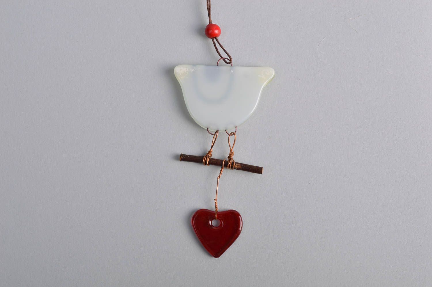 Designer handmade wall pendant for home bird created using fusing technique photo 4