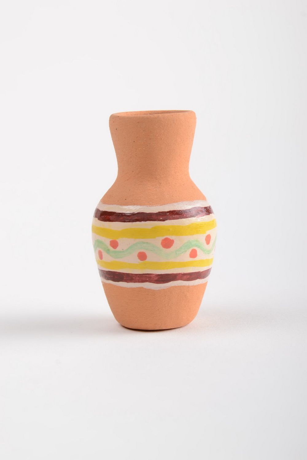 Vase miniature en céramique décoratif peint à motif fait main original photo 2