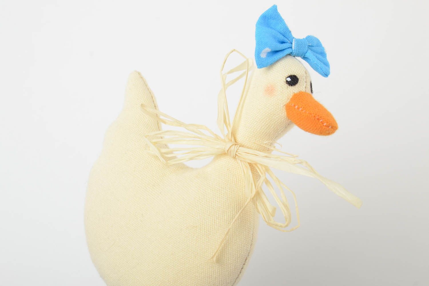 Blumentopf Stecker Vogel Ente aus Leinen und Kattun Haus Dekor handmade künstlerisch foto 4