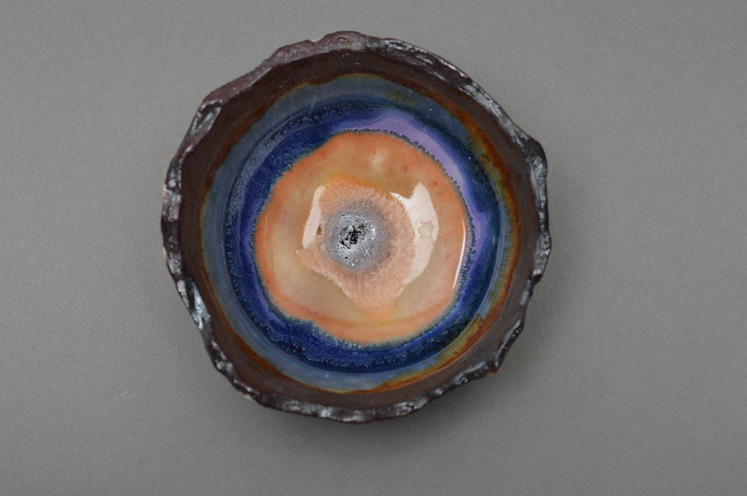 Handmade decor small colorful bowl made of majolica ceramics Inspiration photo 1