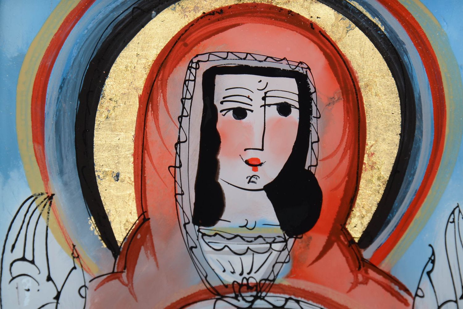 Необычная икона святой Марии с младенцем фото 4