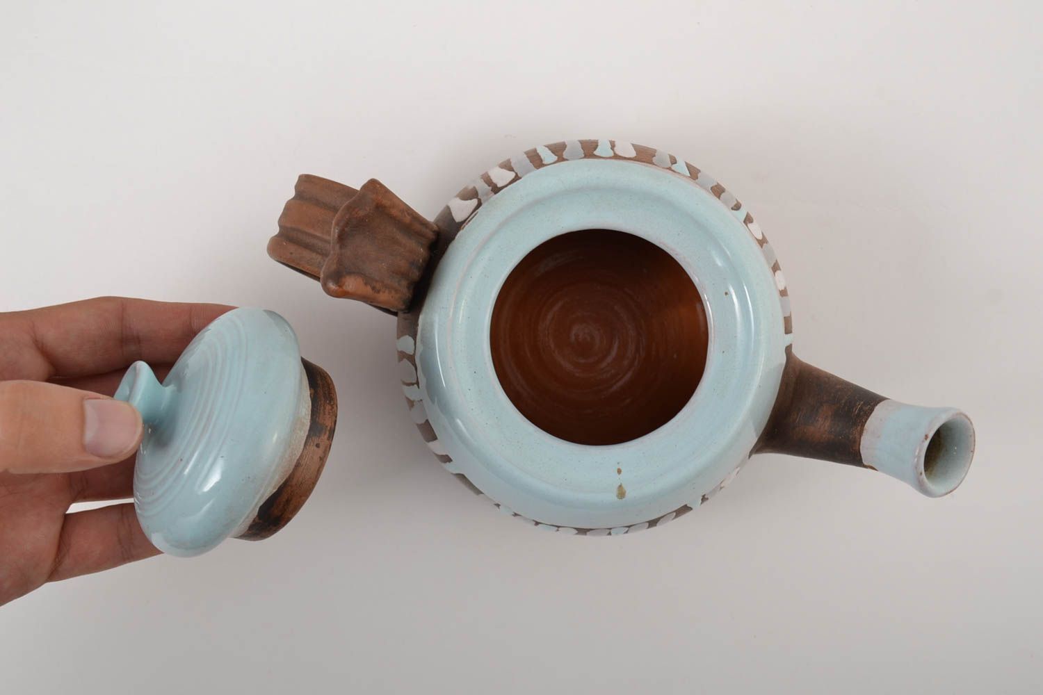 Handmade teapot tea tableware clay teapot ceramic teapot unusual kettle photo 2