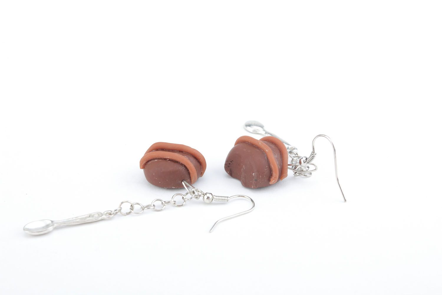Polymer clay pendant earrings photo 1