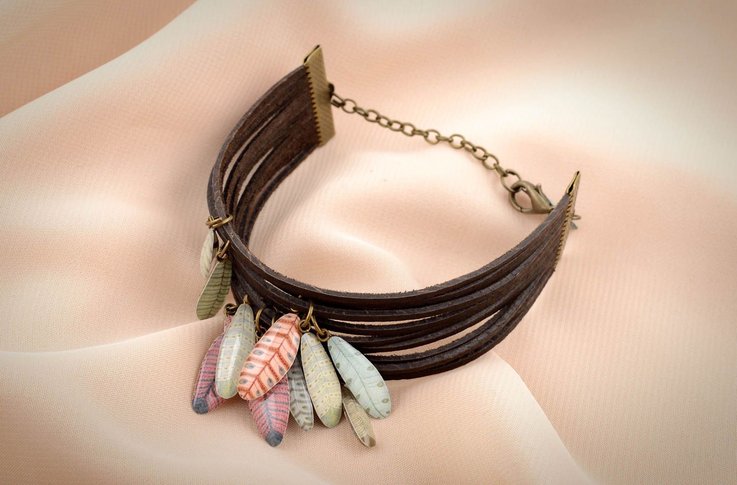Handmade textile bracelet woven bracelet wax cord bracelet designs cool jewelry photo 6