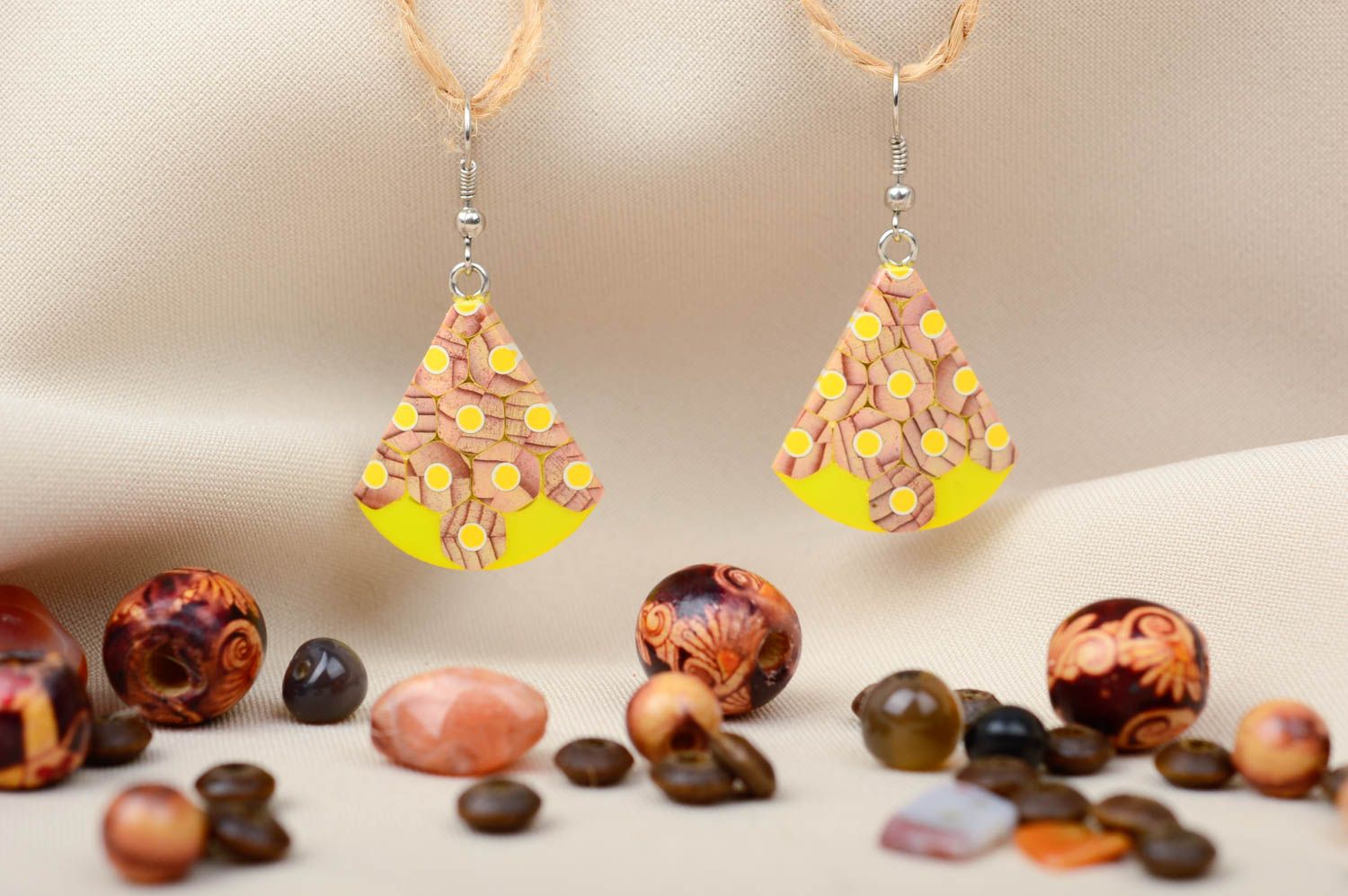 Wooden earrings handmade elegant earrings with charms fashion jewelry for women photo 1