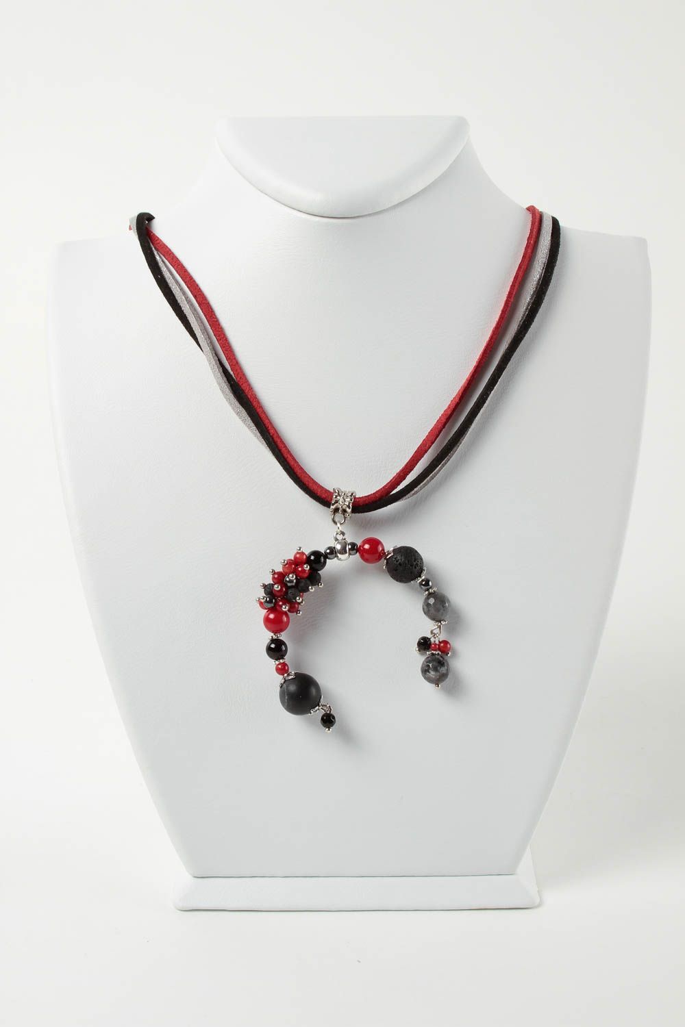 Handmade agate necklace hematite necklace jewelry with natural stones for women photo 1