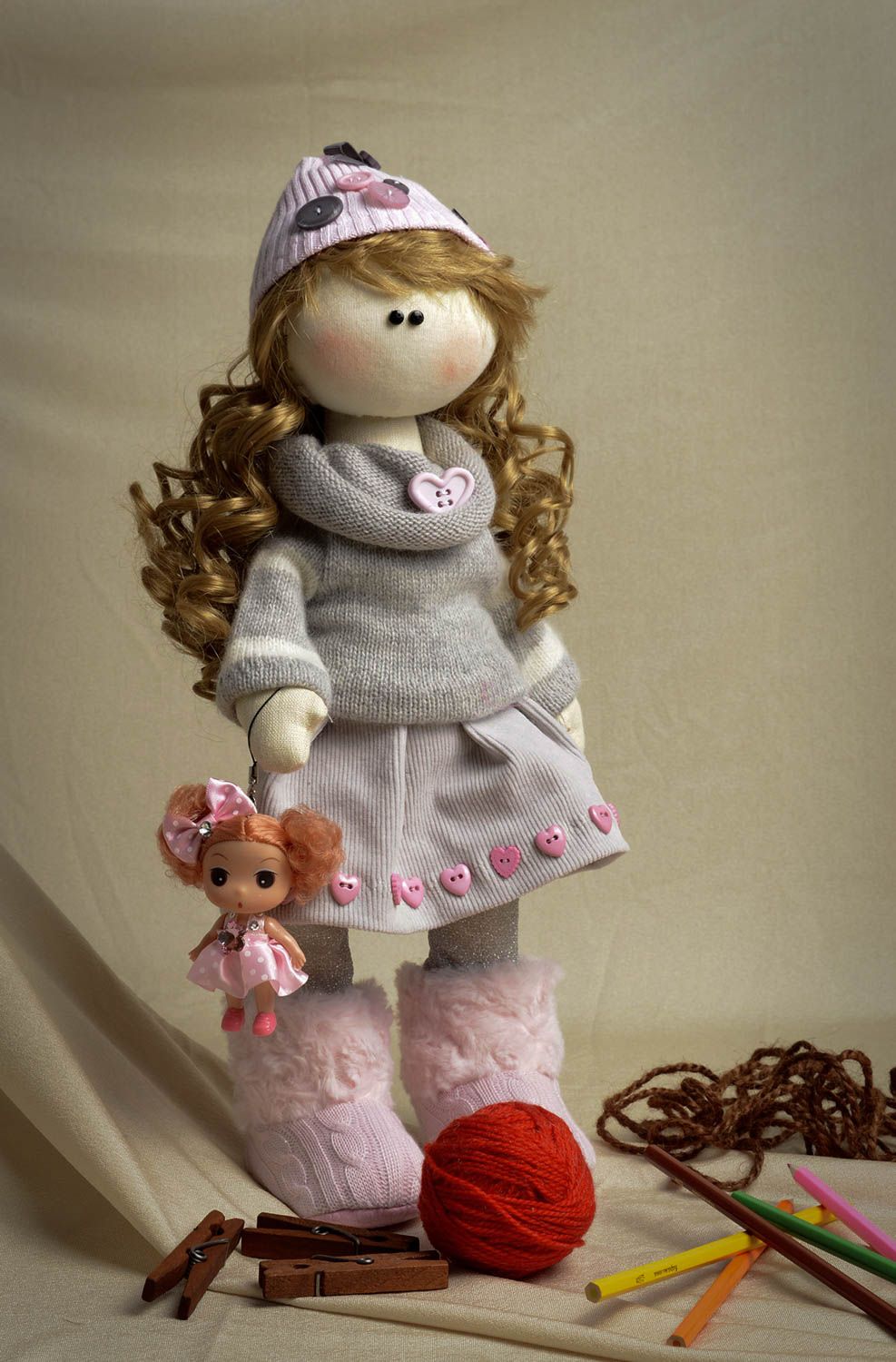 Unusual handmade soft toy for kids rag doll for girls birthday gift ideas photo 5