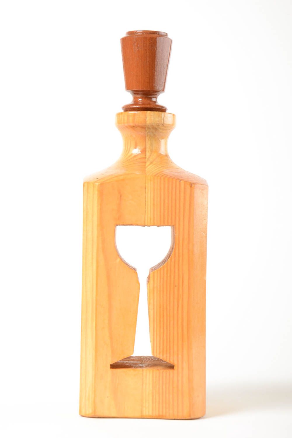 Wooden handmade square bottle for home décor 1 lb photo 2