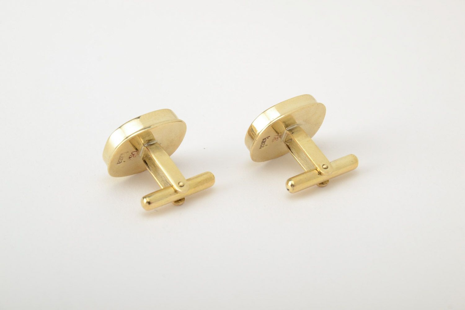 Steampunk brass handmade stylish cufflinks square unisex accessory  photo 3
