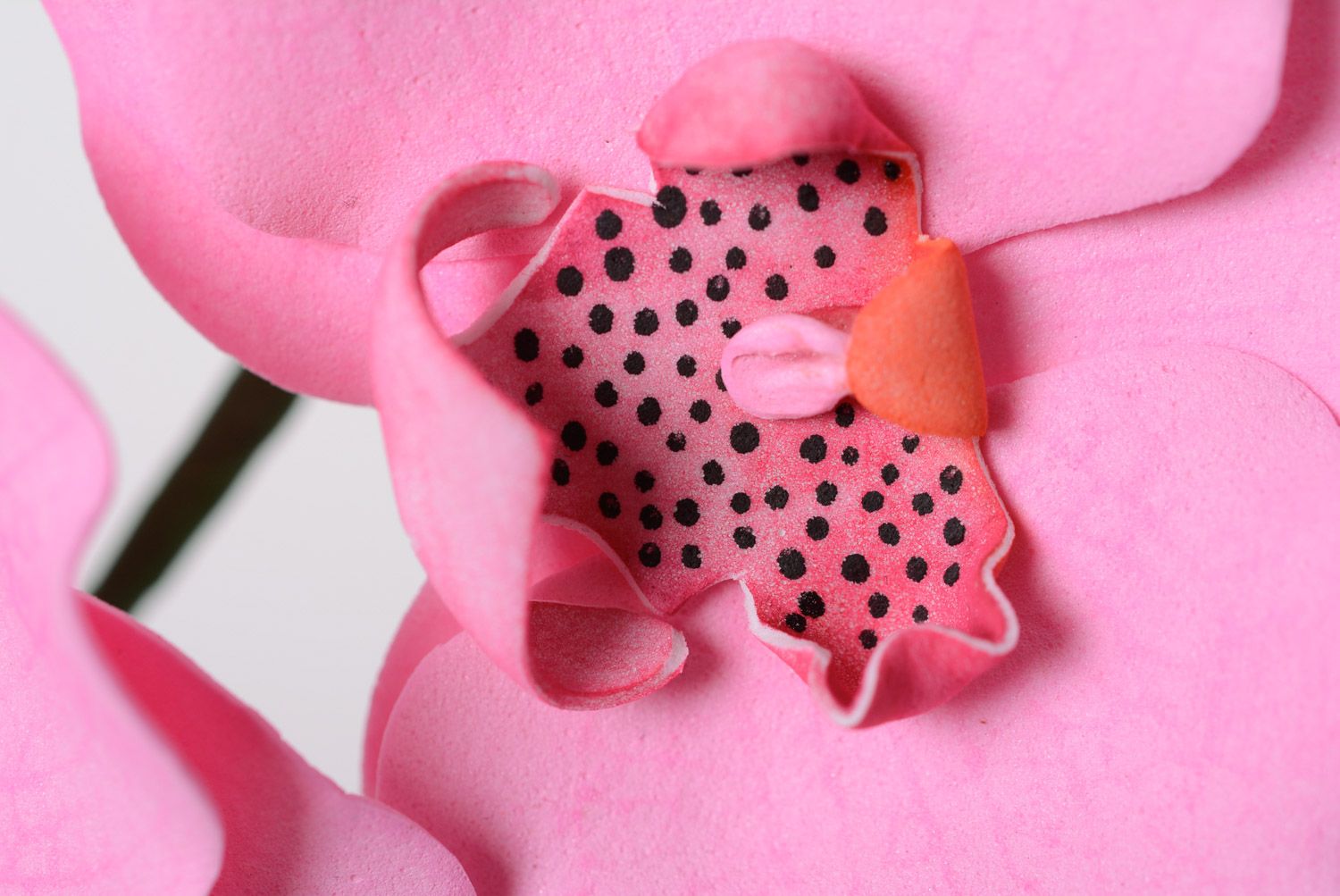 Веточка цветов из фоамирана искусственная орхидея ручной работы розовая красивая фото 3