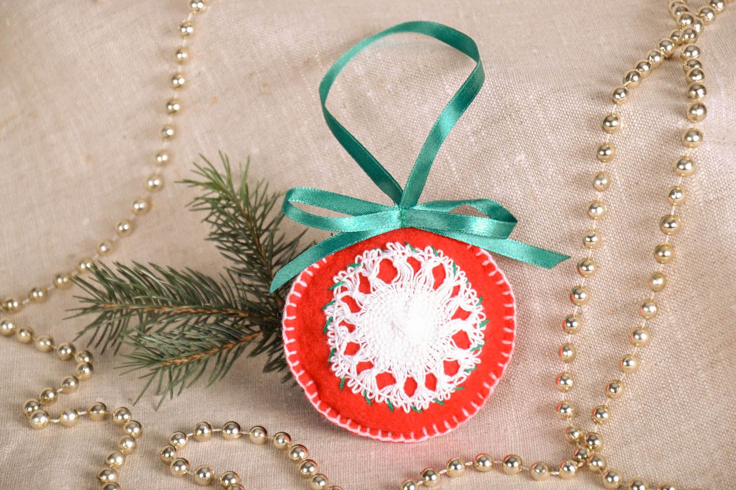Brinquedo macio para árvore do Natal costurado a partir de algodão preenchido com sintepon foto 1