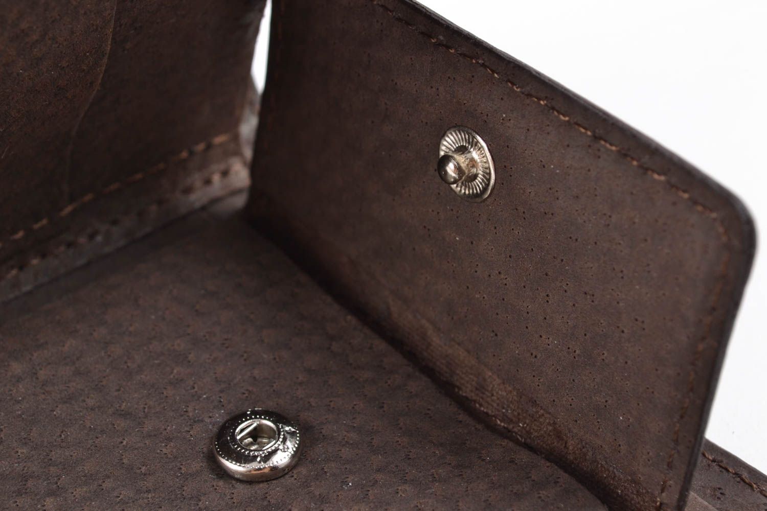 Handgemachte Brieftasche aus Leder für Männer Braun foto 5