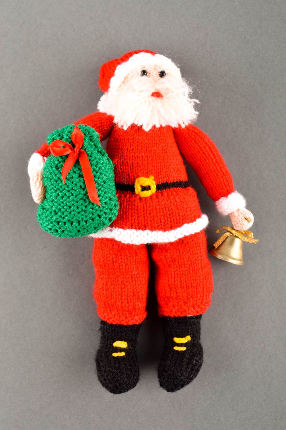 Poupée Père Noël Jouet fait main tricoté original joli mou petit Déco Noël photo 1
