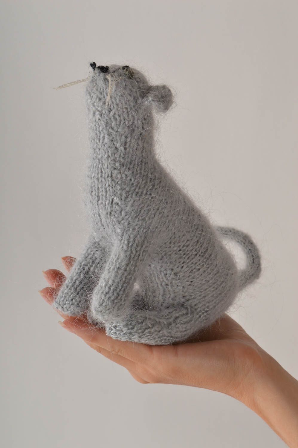 Juguete tejido muñeco artesanal regalo para amiga Gato británico de pelo corto  foto 5