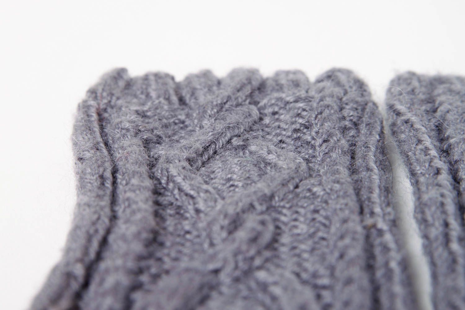 Mitones a crochet hechos a mano color gris accesorio de moda ropa femenina foto 10