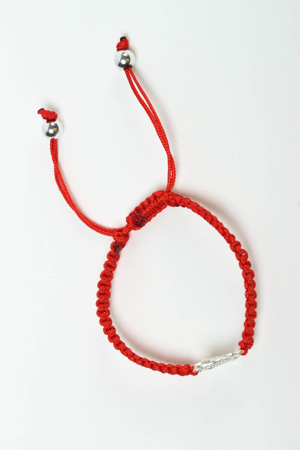 Bracelet textile Bijou fait main rouge joli design Accessoire femme original photo 2