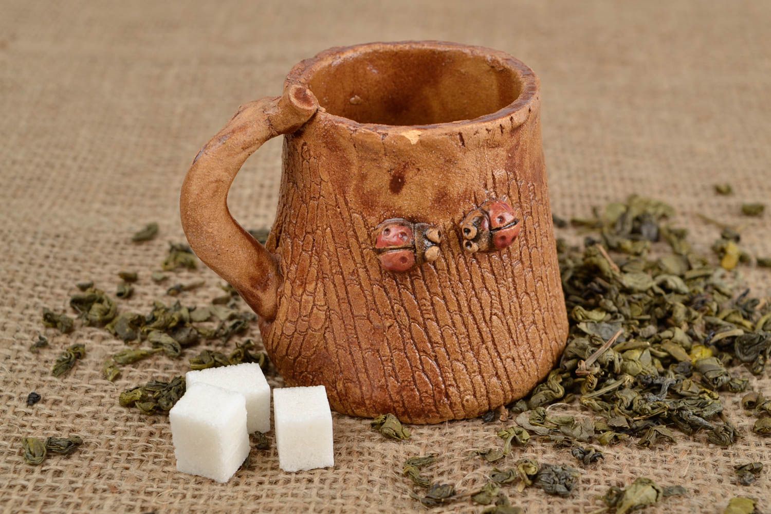 Taza de cafe hecha a mano de arcilla artículo de cerámica menaje de cocina  foto 1