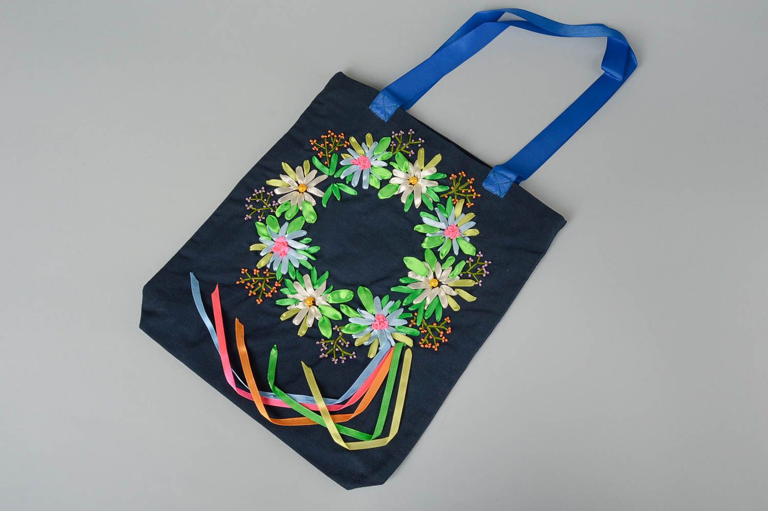 Handmade handbag with embroidery stylish shoulder bag textile handbag for women photo 2