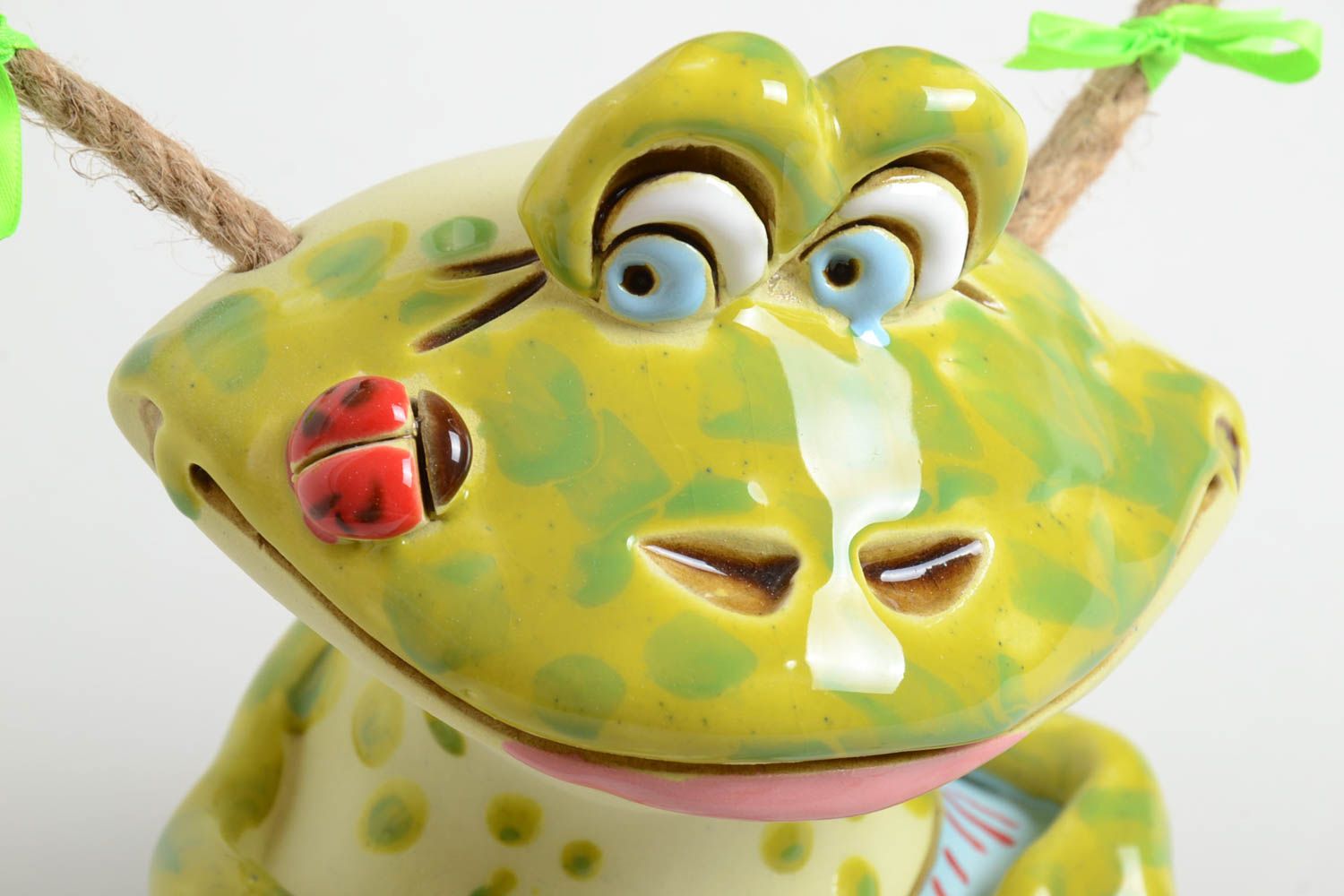 Handgemachte Keramik lustige Spardose Ton Deko Geschenk für Kinder Frosch  foto 3
