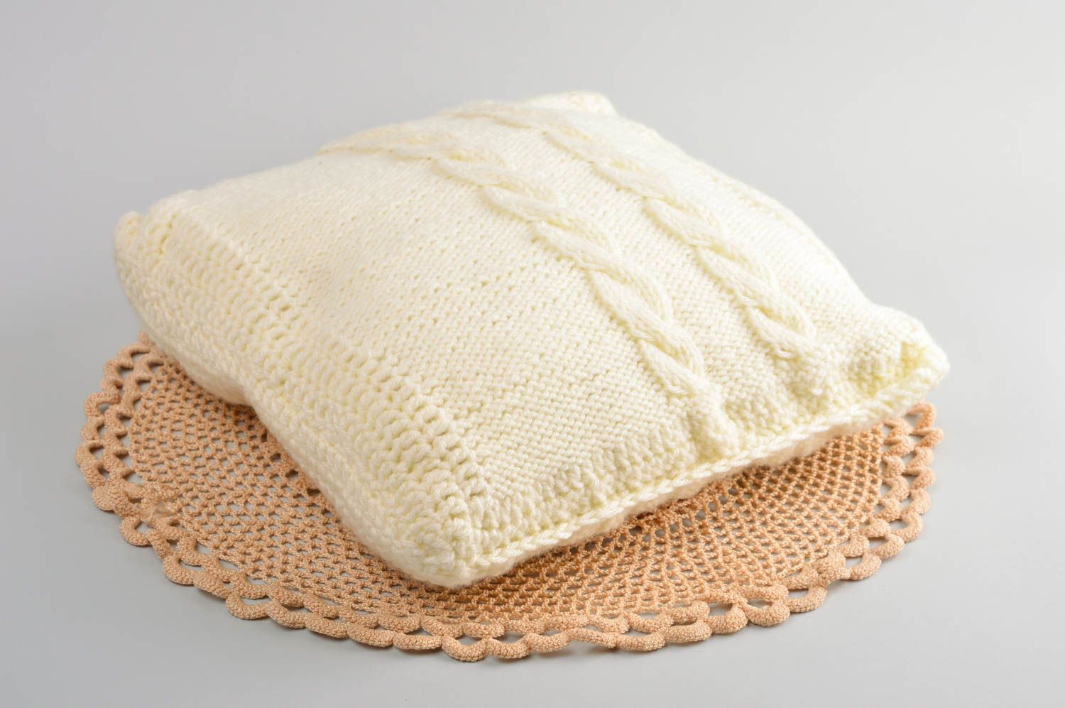 Coussin pour canapé fait main Coussin design laine acrylique Décoration maison photo 1