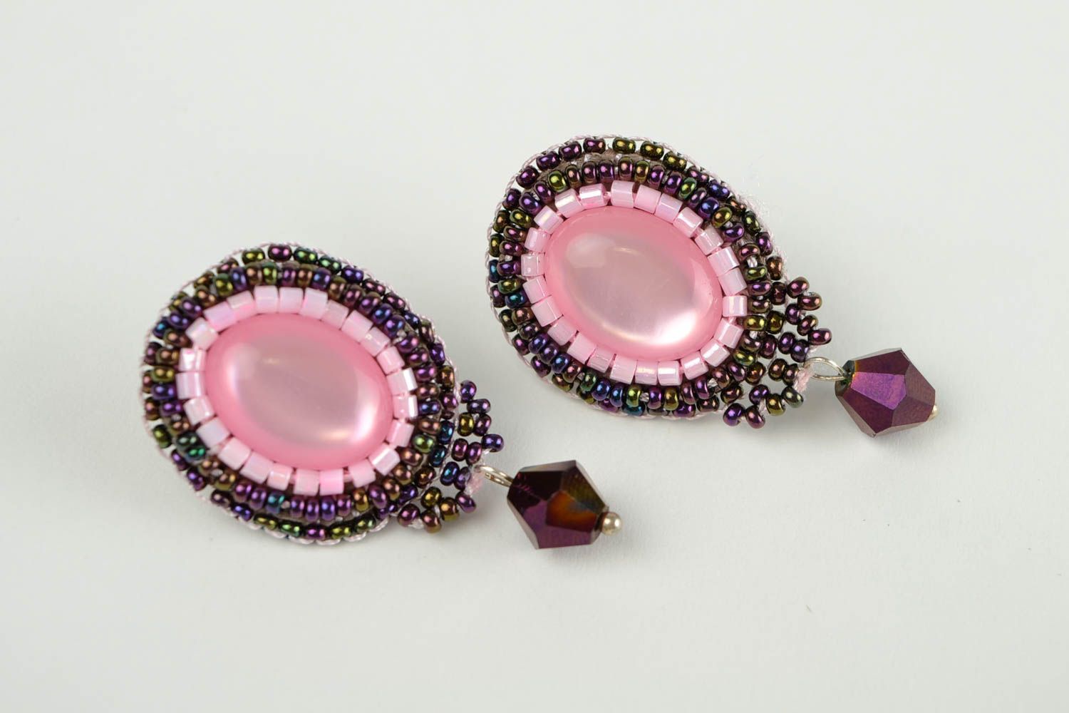 Unusual handmade stud earrings womens beaded earrings cool jewelry designs photo 2